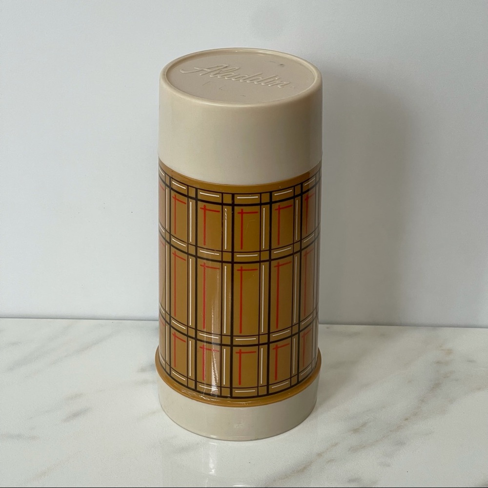 Vintage 1960s 70s Aladdin Plaid Thermos 10 oz - Picture 2 of 5